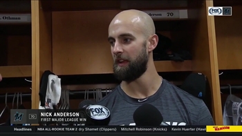 Marlins RHP Nick Anderson talks about his first major league win