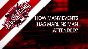 Marlins Man is at the 2015 MLB All-Star game - How many events has he been to in total?