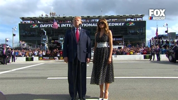 President Donald Trump gives the starting command at the 62nd Daytona 500