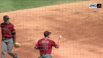 WATCH: Marte, Ahmed turn slick double play