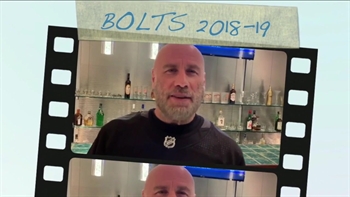 John Travolta gets Lightning fans ready for the playoffs!
