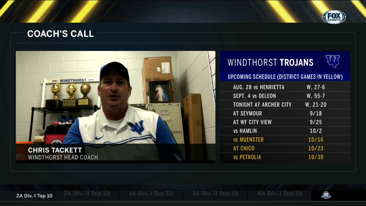Windthorst Coach Chris Tackett on the Win | High School Scoreboard Live