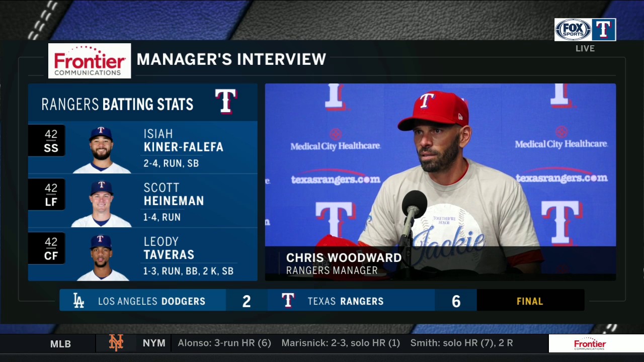Chris Woodward talks Texas' 6-2 Win over the LA Dodgers