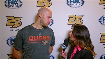 Ryan Getzlaf  reacts to Ducks win