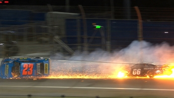 Bret Holmes ends up on his side after vicious wreck in Daytona I 2017 ARCA RACING SERIES