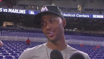 Marlins top pitching prospect Sandy Alcantara on getting called up to the bigs