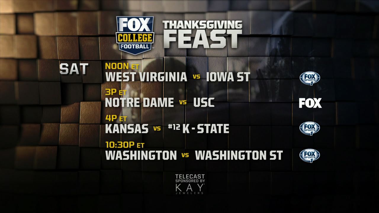 Thanksgiving Week Features College Football Feast, Nearly Three