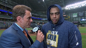 Jesus Aguilar: Brewers 'stayed positive' after early home run by David Freese