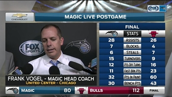 Frank Vogel unhappy with Magic's defense in loss to Bulls