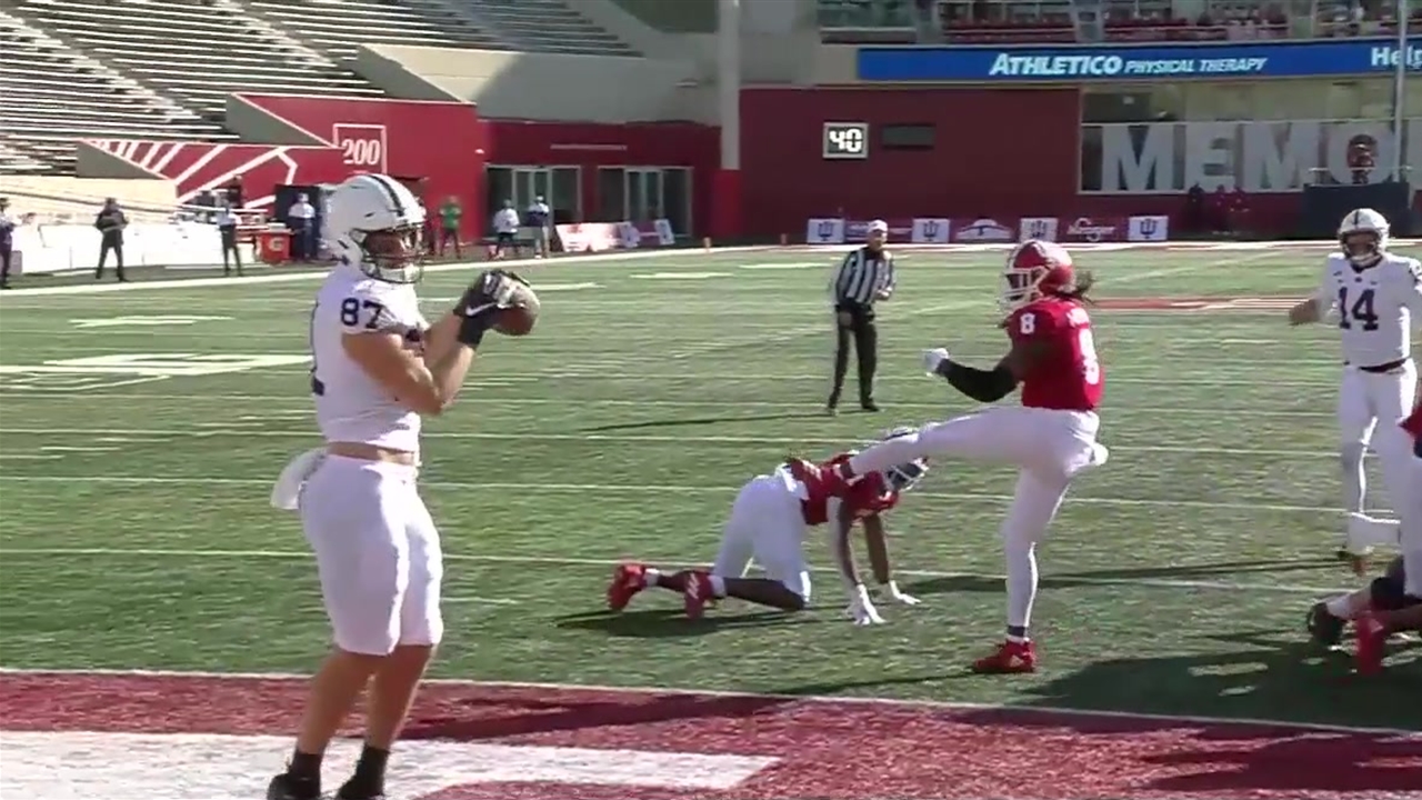 Pat Freiermuth's record-setting touchdown puts Penn State ahead of Indiana, 7-0