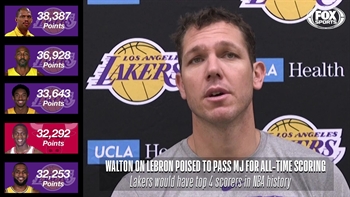 'I'm hoping he gets there': Luke Walton talks about LeBron James preparing to pass Michael Jordan on the all-time NBA scorers list