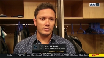 Miguel Rojas on his right-hamstring injury