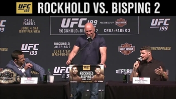 Luke Rockhold and Michael Bisping waste no time being nice at UFC 199 press conference