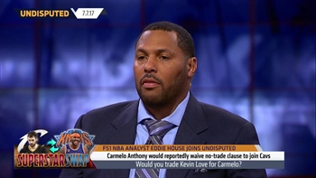 LeBron James and Carmelo Anthony united? Should Cavs trade Kevin Love for Melo? | UNDISPUTED