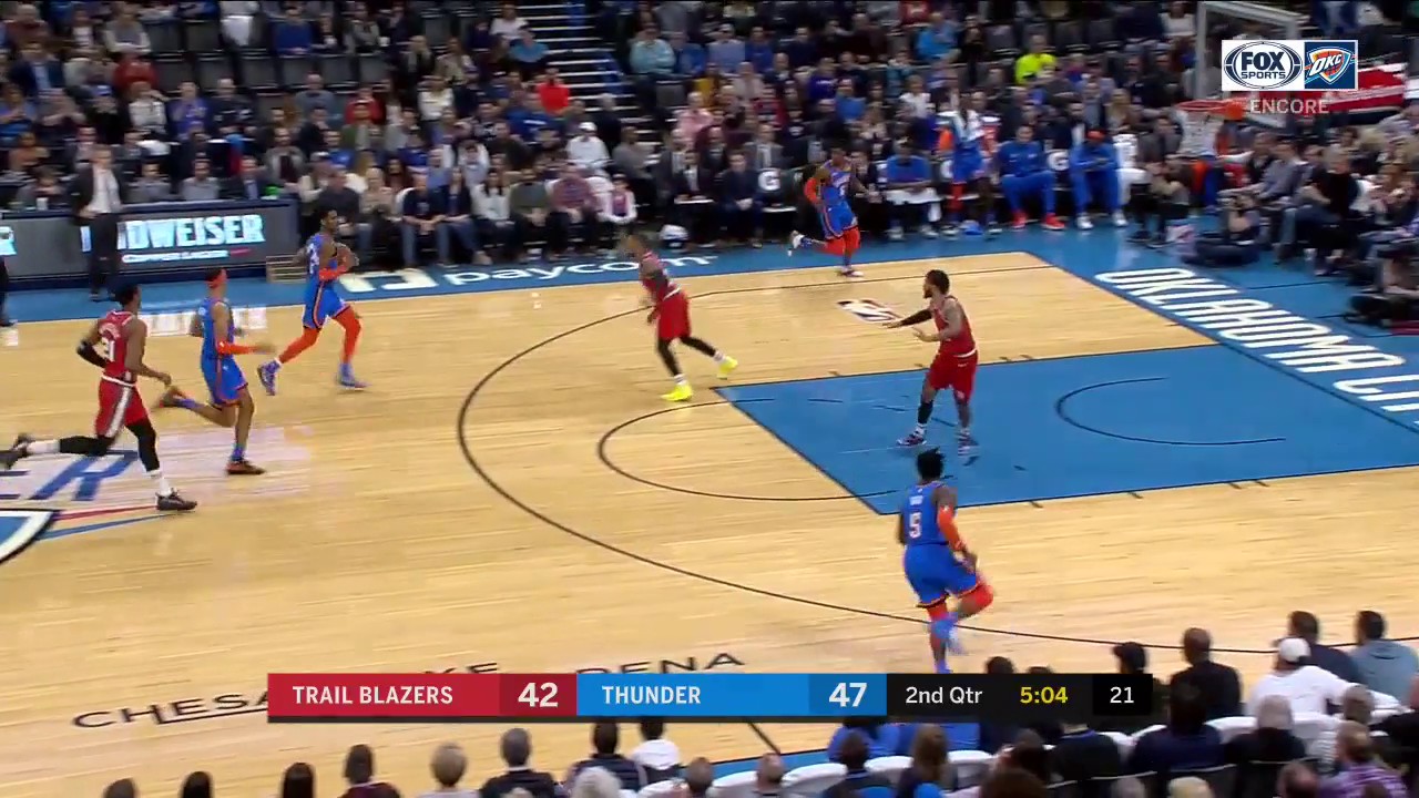 WATCH: Nerlens Noel BLOCK leads to Darius Bazley SLAM | Thunder ENCORE
