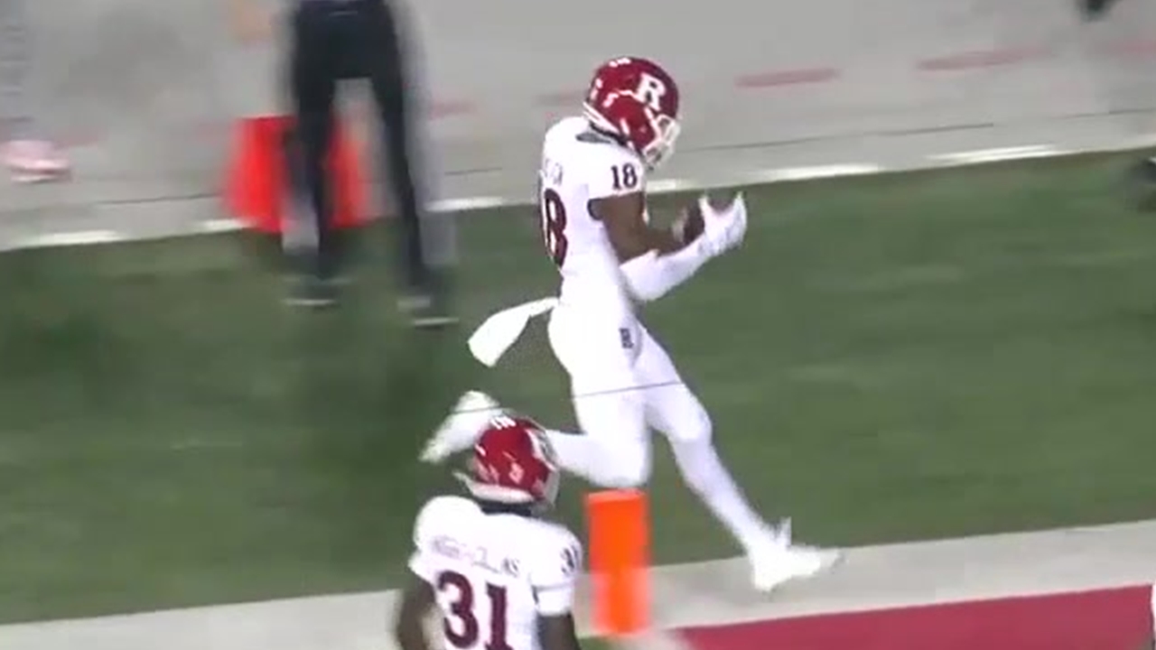 Bo Melton scores on wild cross-field punt return lateral to narrow gap vs. Ohio State, 42-21