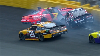 Daniel Hemric turns Justin Allgaier hard into the wall | 2018 NASCAR XFINITY SERIES | FOX NASCAR