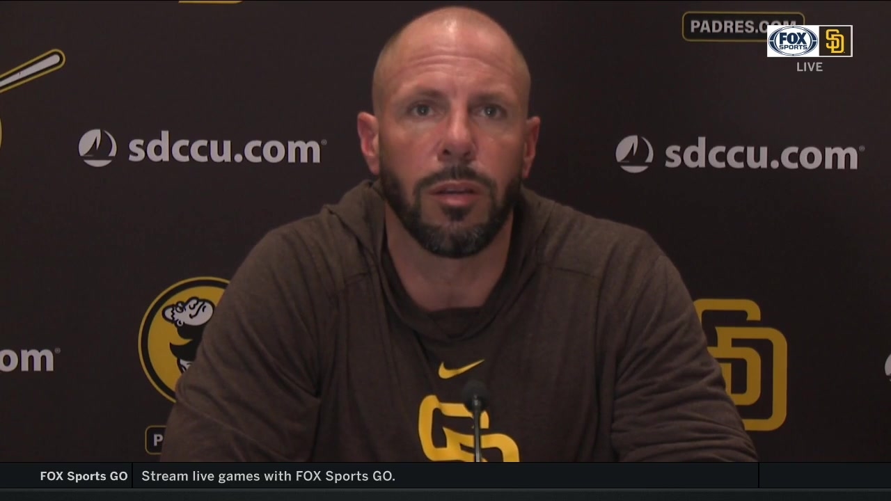 Padres manager Jayce Tingler talks after the series loss