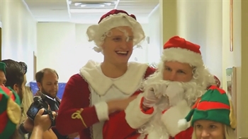 Panthers get in the spirit - and costumes - for hospital visit
