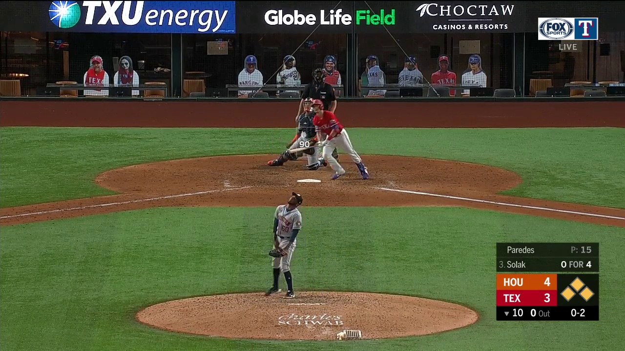 WATCH: Rangers Tie the game in the 10th-Inning