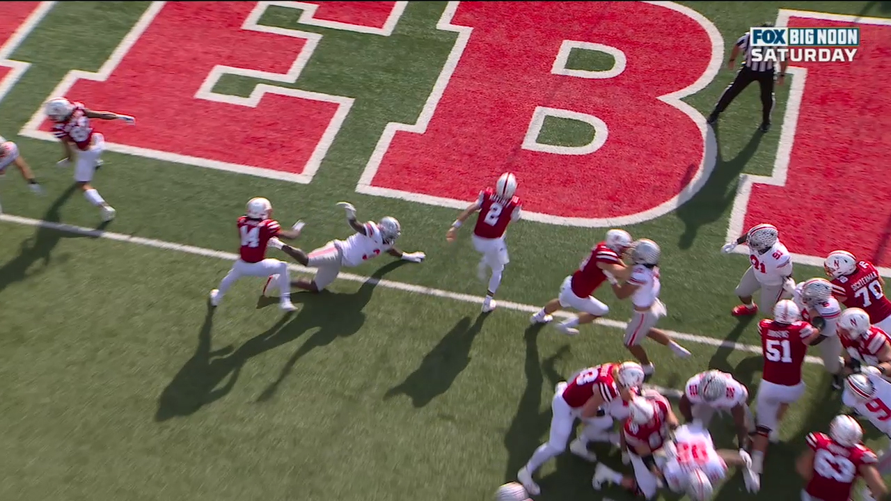 Adrian Martinez punches it in from a yard out, cuts Ohio State's lead over Nebraska to 23-17