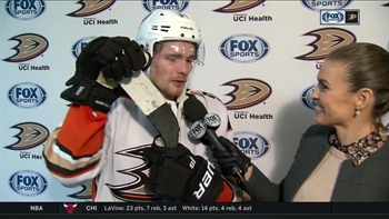 Sam Steel reacts after netting game winner in OT