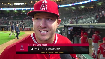 Mike Trout certainly enjoys seeing his teammates success!
