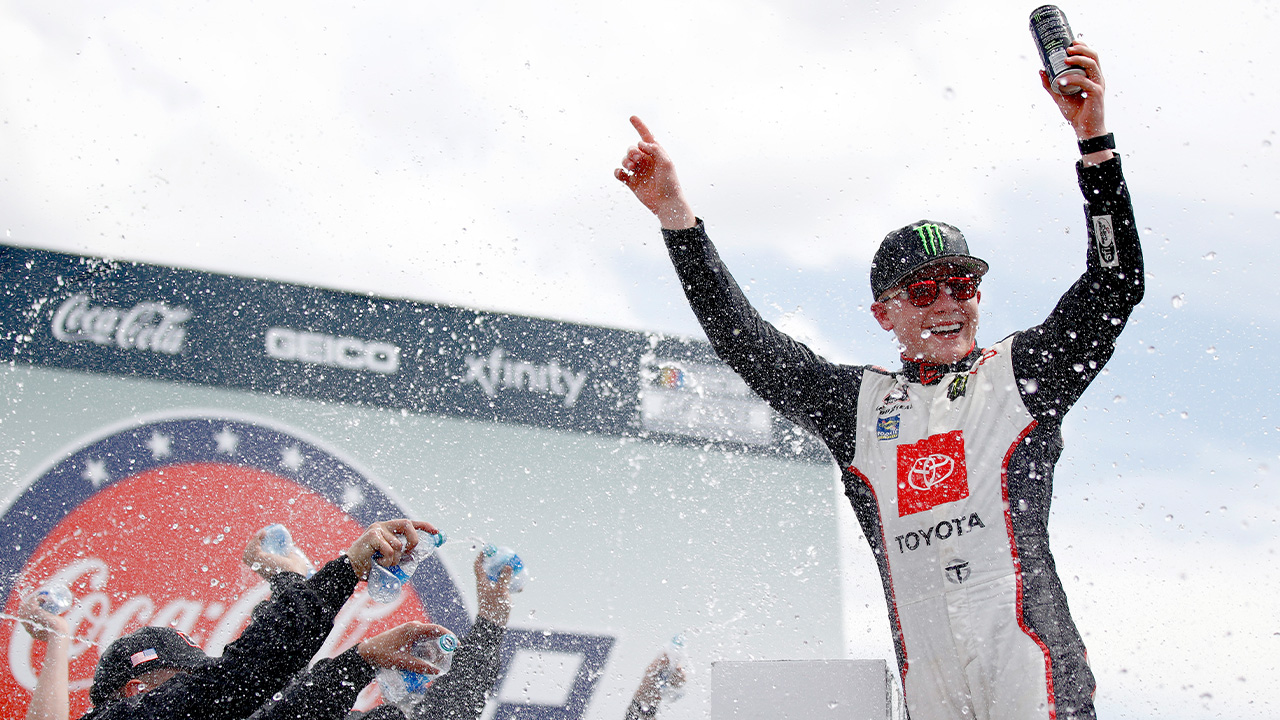 HIGHLIGHTS: Ty Gibbs wins crash-filled race at Charlotte