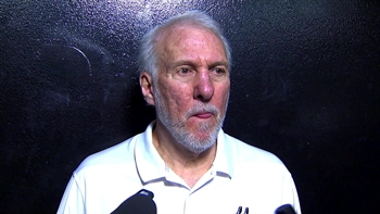Gregg Popovich reacts after the San Antonio Win in Phoenix
