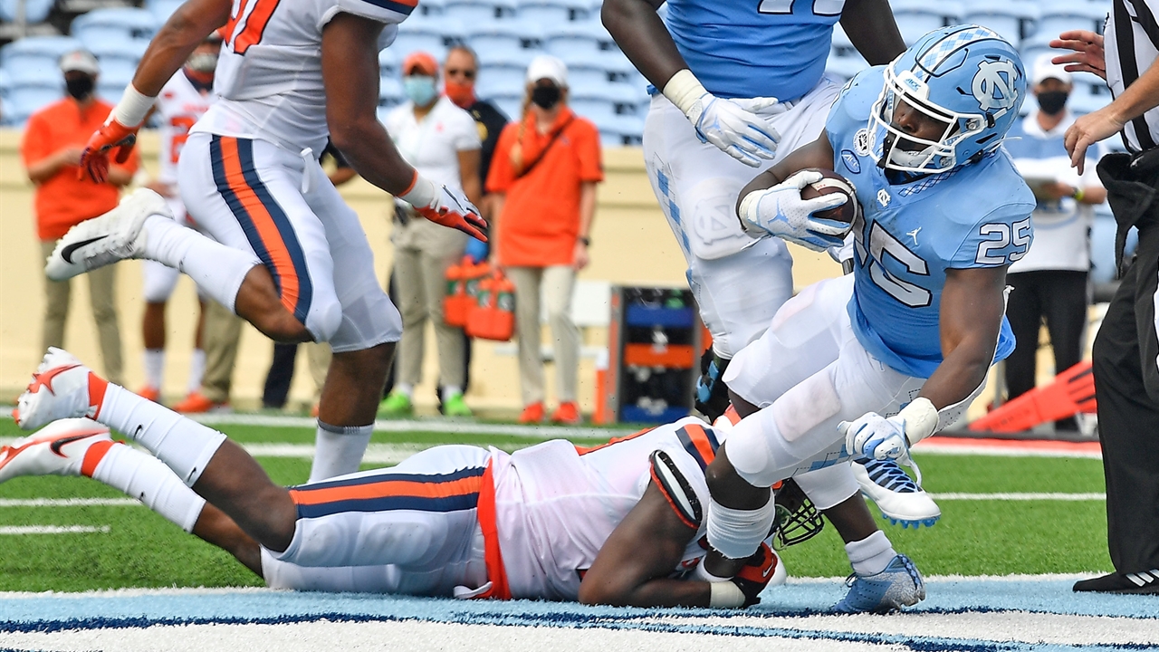 Javonte Williams tallies three fourth-quarter touchdowns lifting No. 18 North Carolina over Syracuse