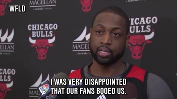 Dwyane Wade 'very disappointed' to hear boos in Chicago
