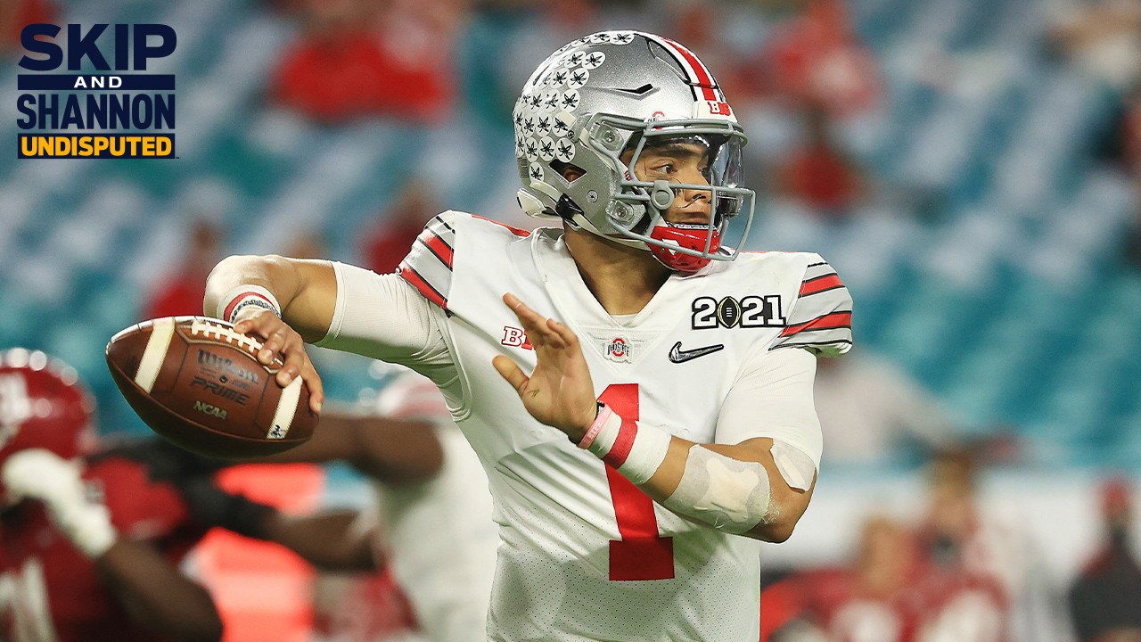 Shannon Sharpe on Patriots moving up to No.10 to pursue Justin Fields in latest mock draft | UNDISPUTED