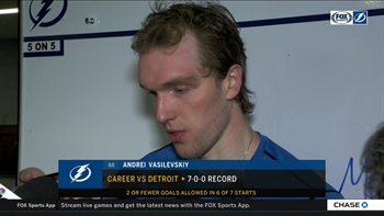 Lightning goalie Andrei Vasilevskiy reflects on his performance after making 29 saves