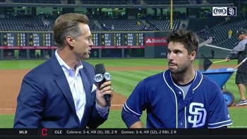 Austin Hedges talks about his big home run after the Padres win