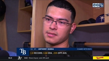 Anthony Banda in attack mode against Orioles