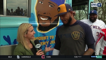 Brewers' Jeffress debuts 'JJ's Bread & Butter' food truck at Miller Park