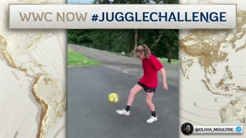 13-year-old soccer pro Olivia Moultrie accepts the Women's World Cup NOW™ juggle challenge