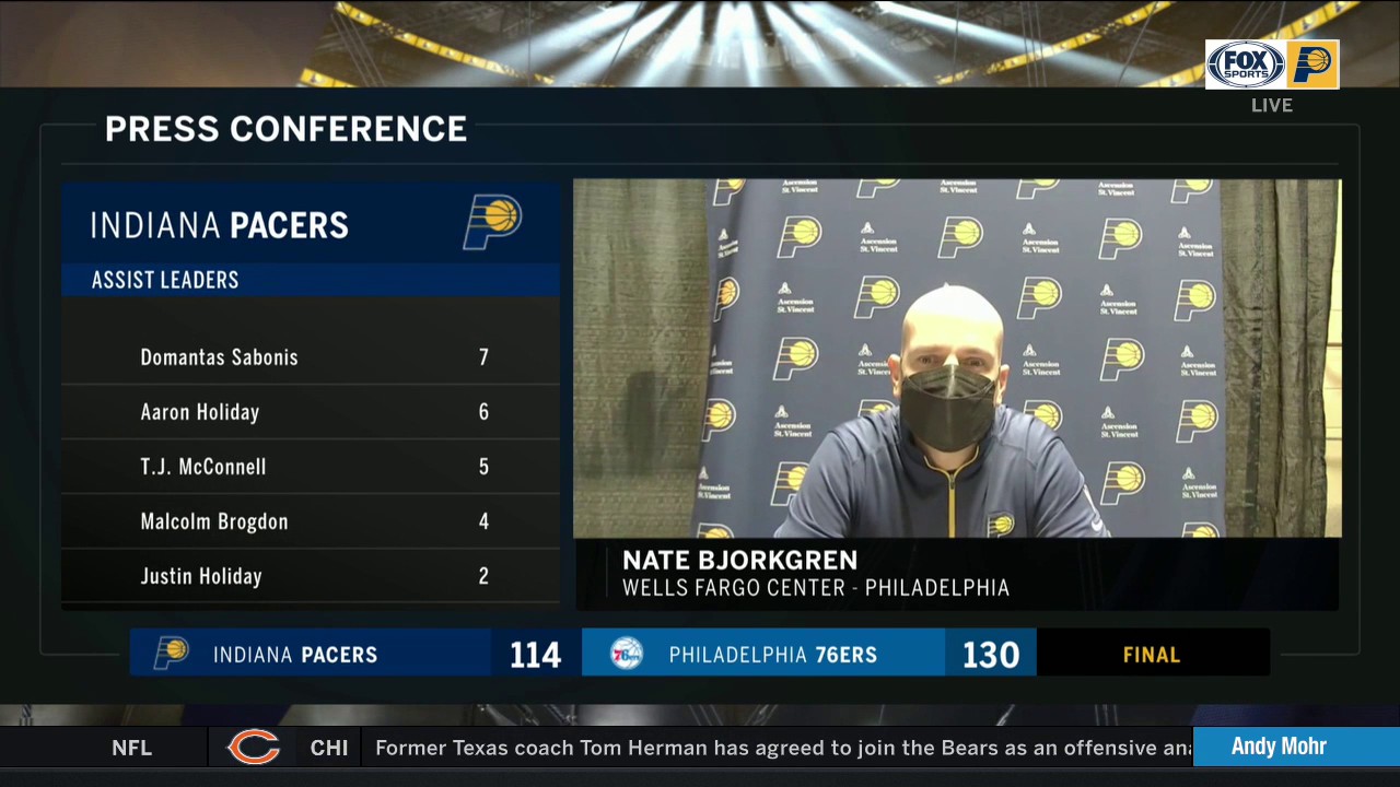 Bjorkgren after loss: 'I thought they (76ers) made the right plays on our double teams'