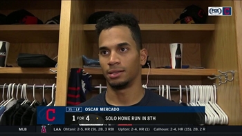 Oscar Mercado stuck with approach after first few at-bats to hit solo HR