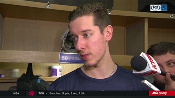 Binnington on Perron: 'He's playing some of the best hockey I've ever seen him play'