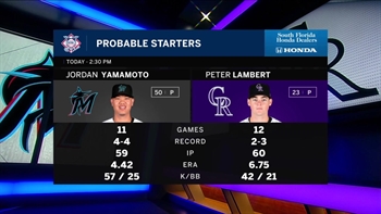 Jordan Yamamoto takes hill for Marlins in series finale vs. Rockies