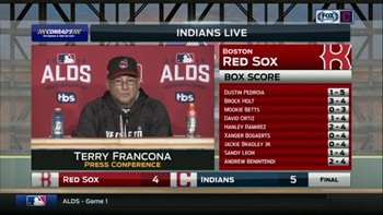 Indians skipper Terry Francona commends his team for fighting back in Game 1