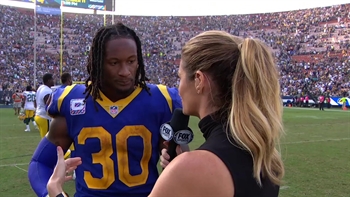 Todd Gurley talks to Erin Andrews after the Rams knock off the Packers to remain undefeated