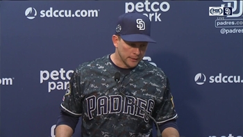 Padres skipper Andy Green talks after the walk-off victory