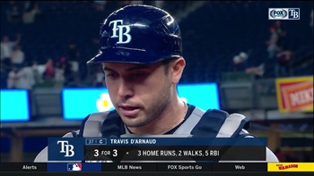 Travis d'Arnaud breaks down his 3-home run night after thrilling win over Yankees