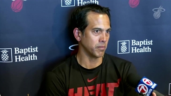 Erik Spoelstra on getting Goran Dragic, Derrick Jones Jr. back in the rotation, playoff push
