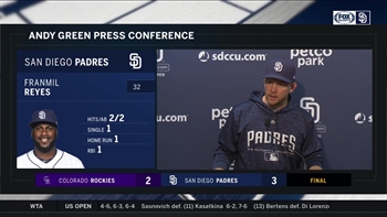 Padres manager Andy Green talks about his team's performance after 3-2 walk-off win