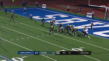 Playoffs, Finals: Cajon's Jayden Daniels 3-yard touchdown pass to Josh Gibson
