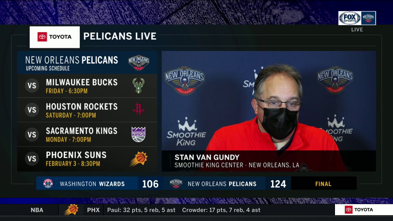 Stan Van Gundy on the Pelicans getting the win against the Wizards