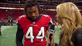 Vic Beasley tells Sara Walsh about the Falcons' 'hard work and dedication'